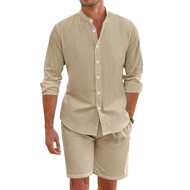Men's Summer Set - Linen Shirt & Shorts Outfit