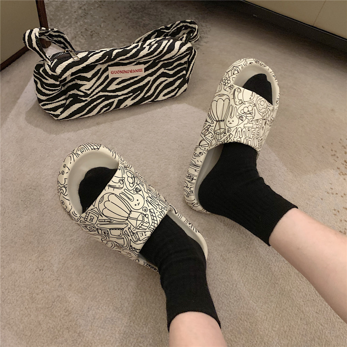 Non-Slip Bath Slippers - Thick Sole Indoor Slippers