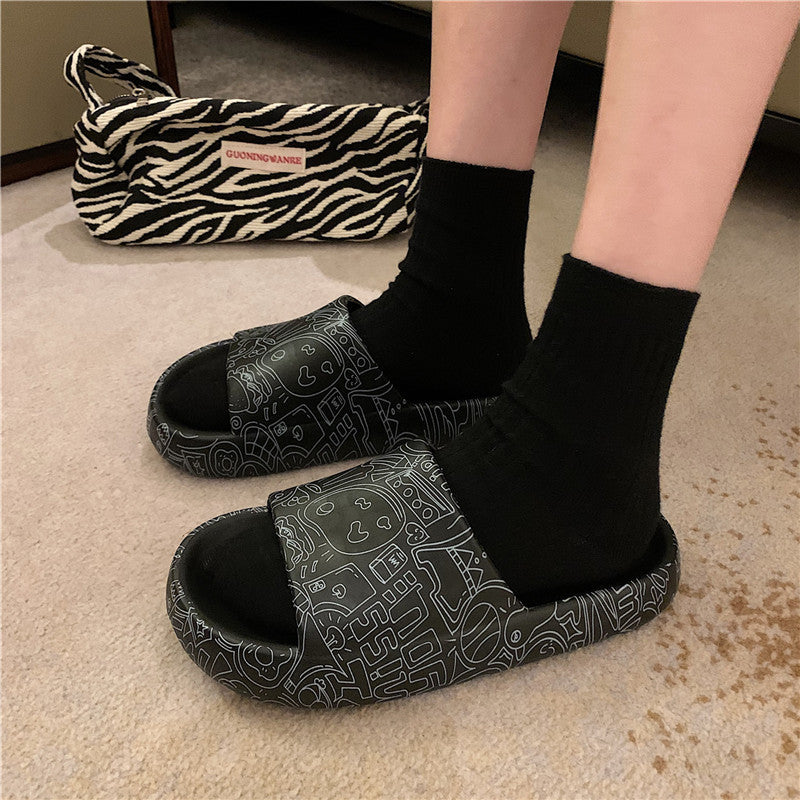 Non-Slip Bath Slippers - Thick Sole Indoor Slippers