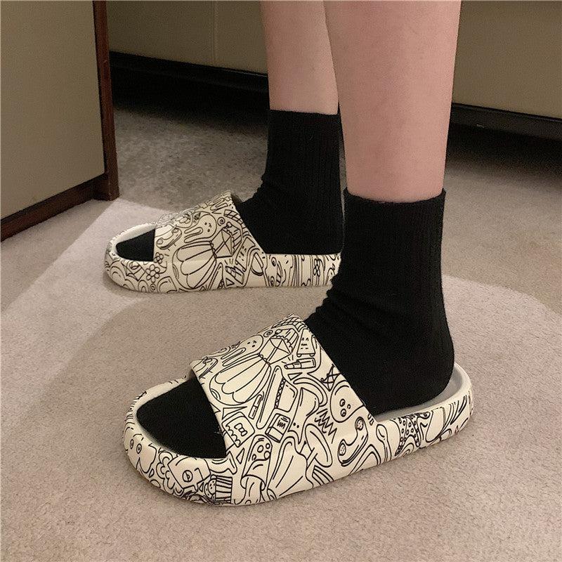 Non-Slip Bath Slippers - Thick Sole Indoor Slippers