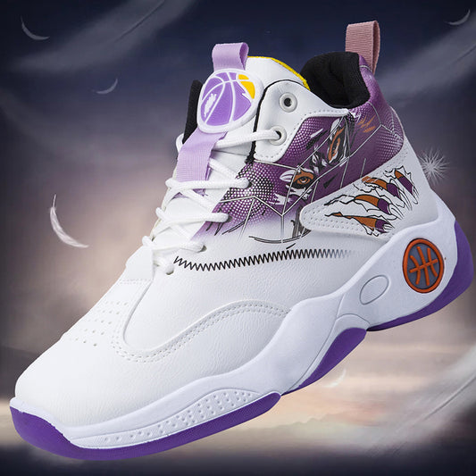 High-top basketball shoes for extra ankle support, lightweight with perfect fashion details.