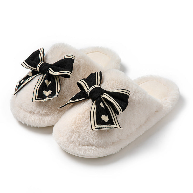 Women’s soft and comfortable slippers with a fashionable bow in various colors