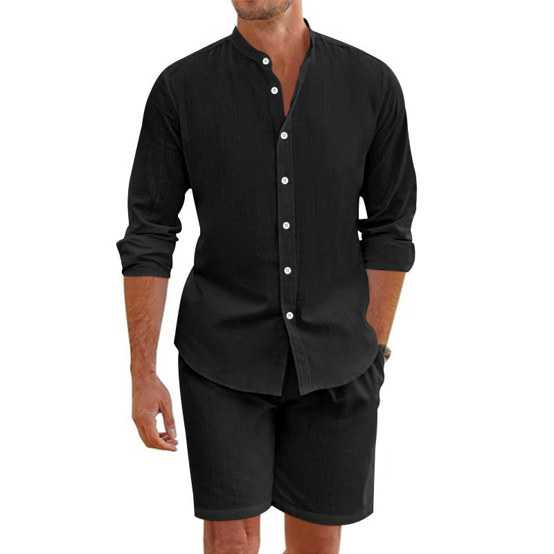 Men's Summer Set - Linen Shirt & Shorts Outfit