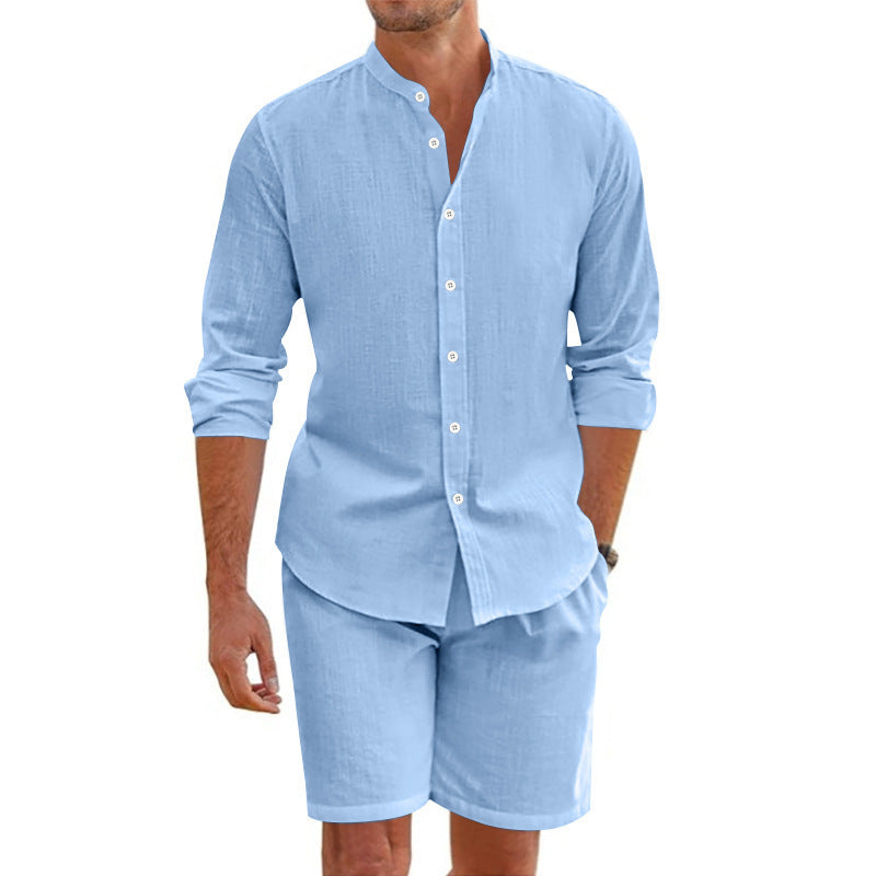 Men's Summer Set - Linen Shirt & Shorts Outfit