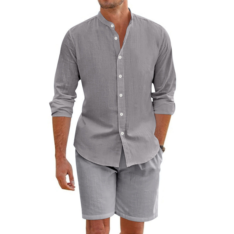 Men's Summer Set - Linen Shirt & Shorts Outfit