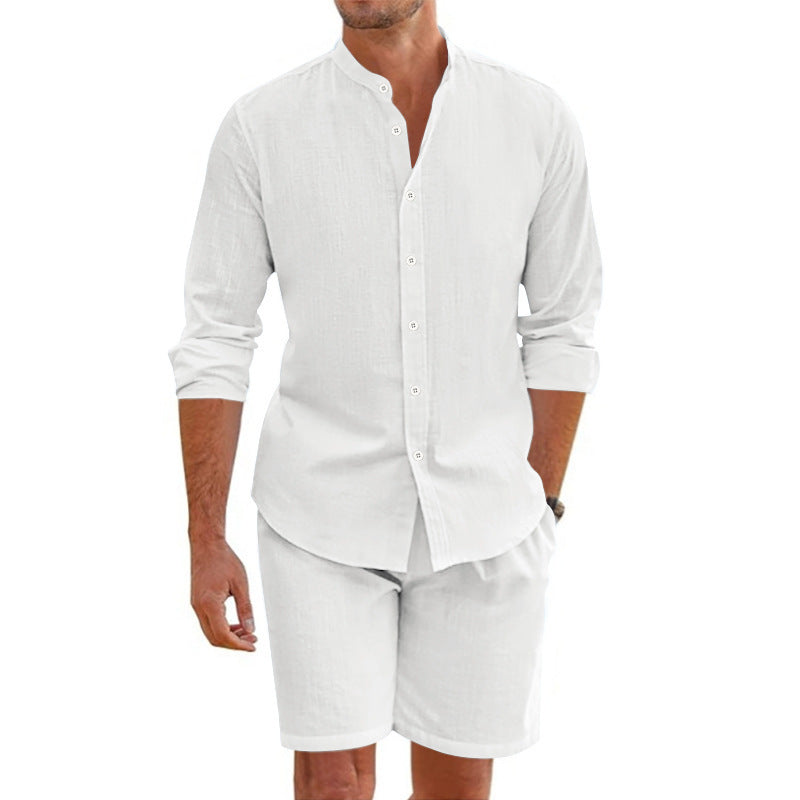 Men's Summer Set - Linen Shirt & Shorts Outfit