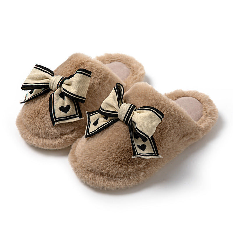 Women’s soft and comfortable slippers with a fashionable bow in various colors